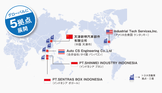 グローバルに5拠点展開